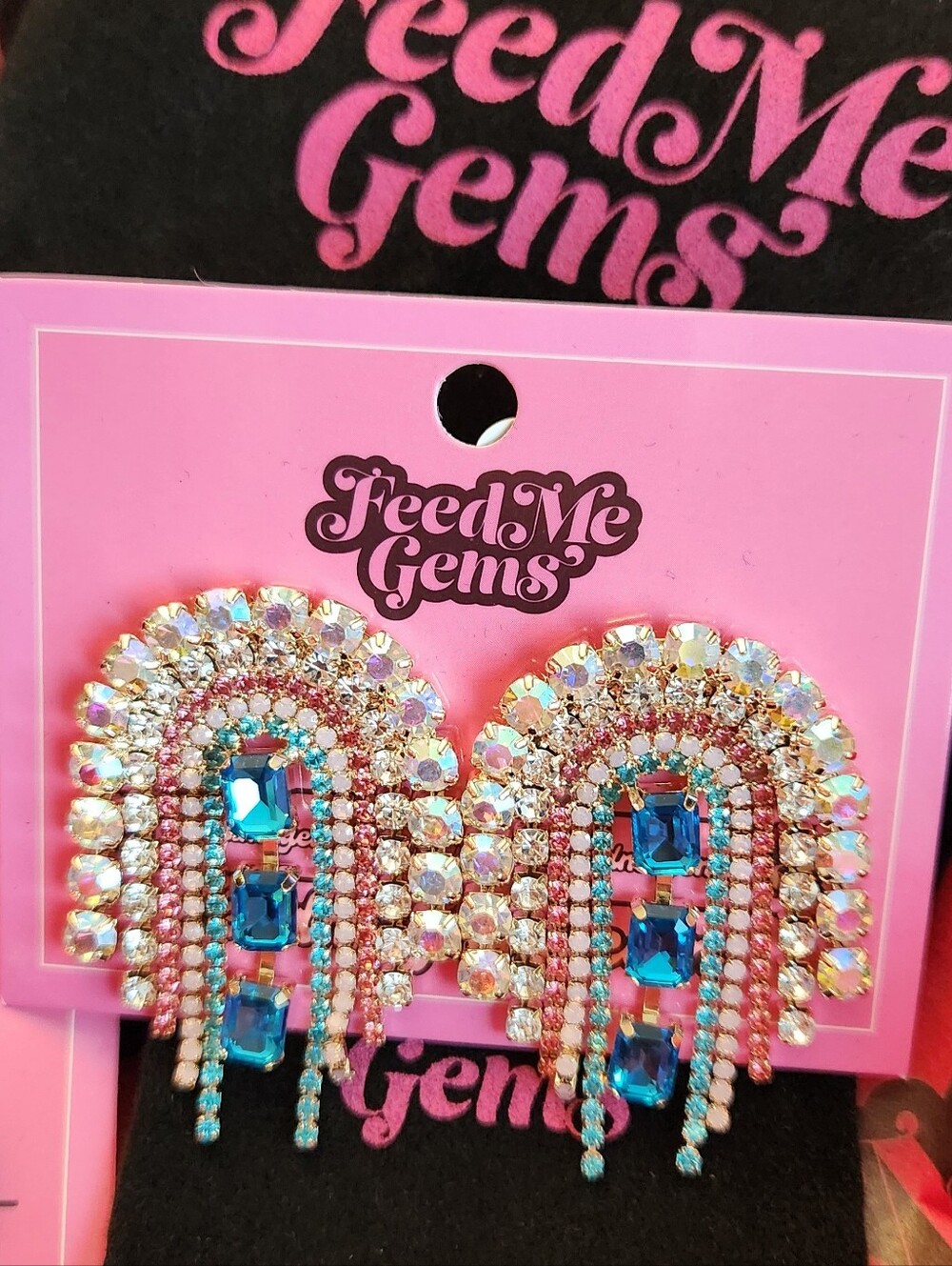 Authentic Feed Me Gems Frosted Eyeshadow Mini Earrings - Picture 2 of 4